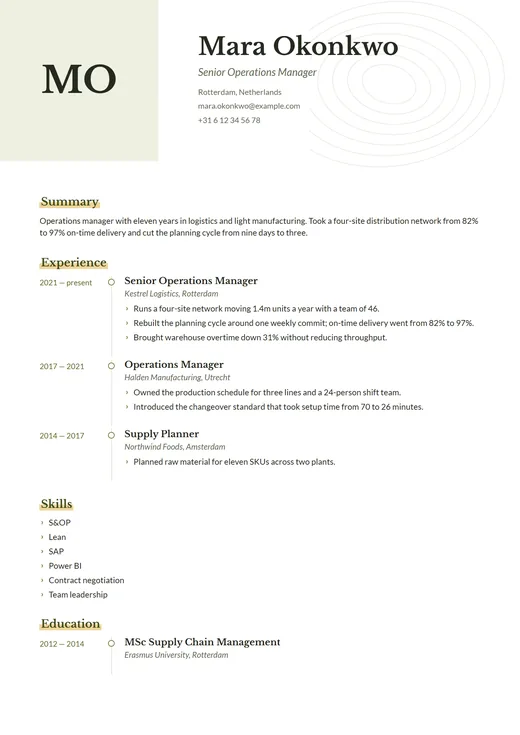 The Chronicle resume template