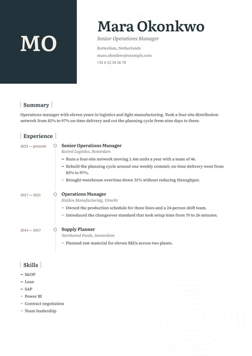 The Heritage resume template