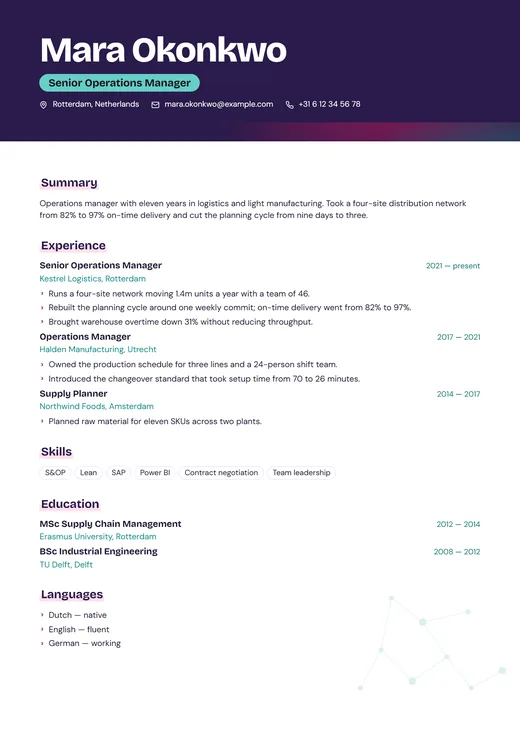 The Lumen resume template
