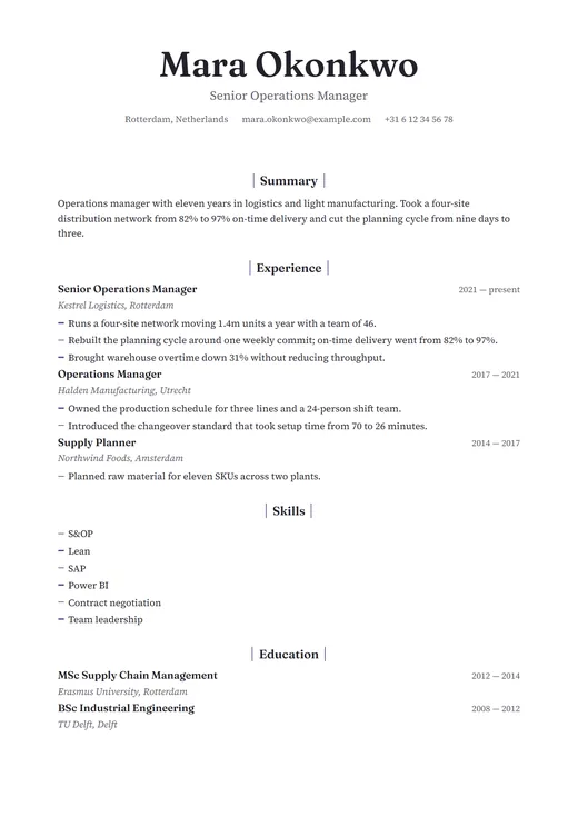 The Quartz resume template