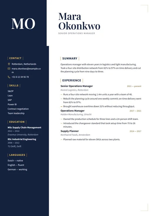 The Sovereign resume template